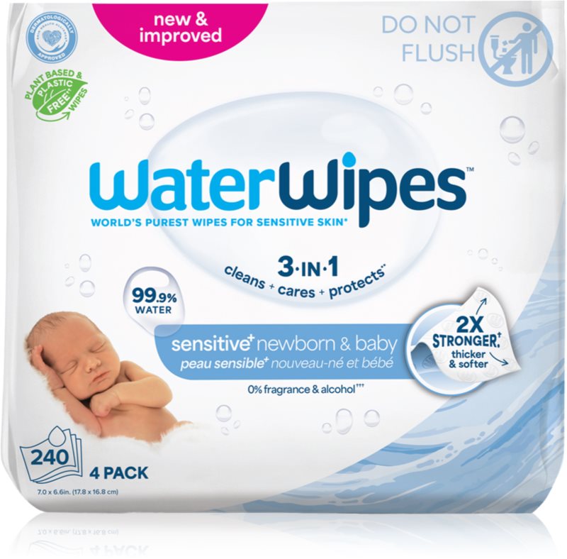 WaterWipes Baby Wipes 4 Pack servetele delicate pentru copii 4x60 buc