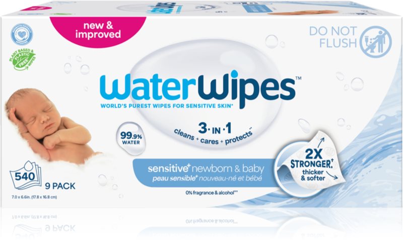 WaterWipes Baby Wipes 9 Pack servetele delicate pentru copii 9x60 buc