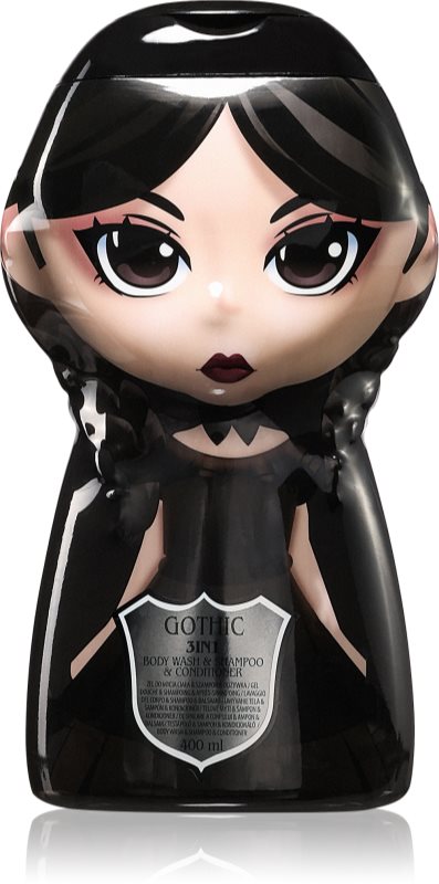 Wednesday Gothic Macabre sampon, balsam si gel de dus 3in1 pentru copii Raspberry 400 ml