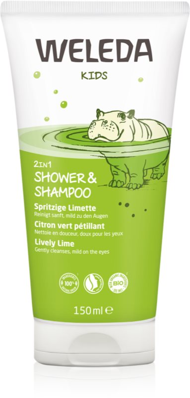 Weleda Kids Cheerful Lime cremă de duș și șampon pentru copii 2 in 1 150 ml