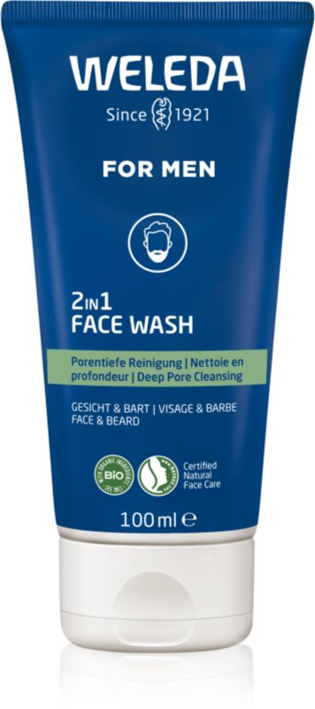 Weleda For Men 2v1 gel de curățare pentru față și barbă 100 ml