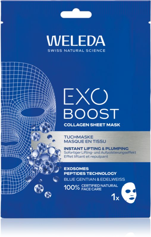 Weleda Exo Boost mască textilă revitalizantă cu colagen 20 ml