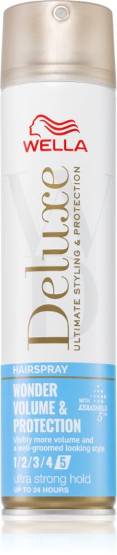 Wella Deluxe Wonder Volume & Protection fixativ pentru păr cu fixare foarte puternică pentru volum și strălucire 250 ml