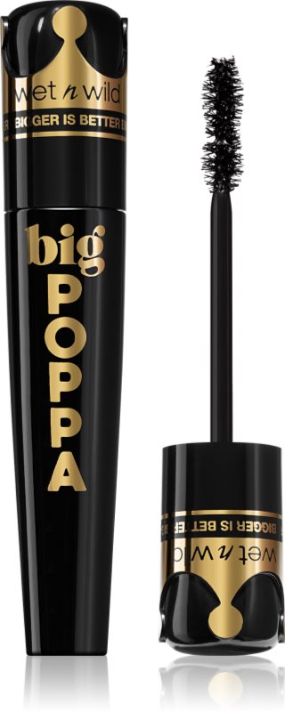 Wet n Wild Big Poppa rimel pentru volum extrem și culoare intensă culoare Blackest Black 10 ml