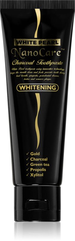 White Pearl NanoCare Whitening pastă de dinți cu nanoparticule de aur și carbon activat 100 g