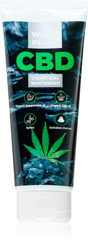White Pearl CBD Charcoal Whitening Pasta de dinti albire cu cărbune activ cu CBD 75 ml