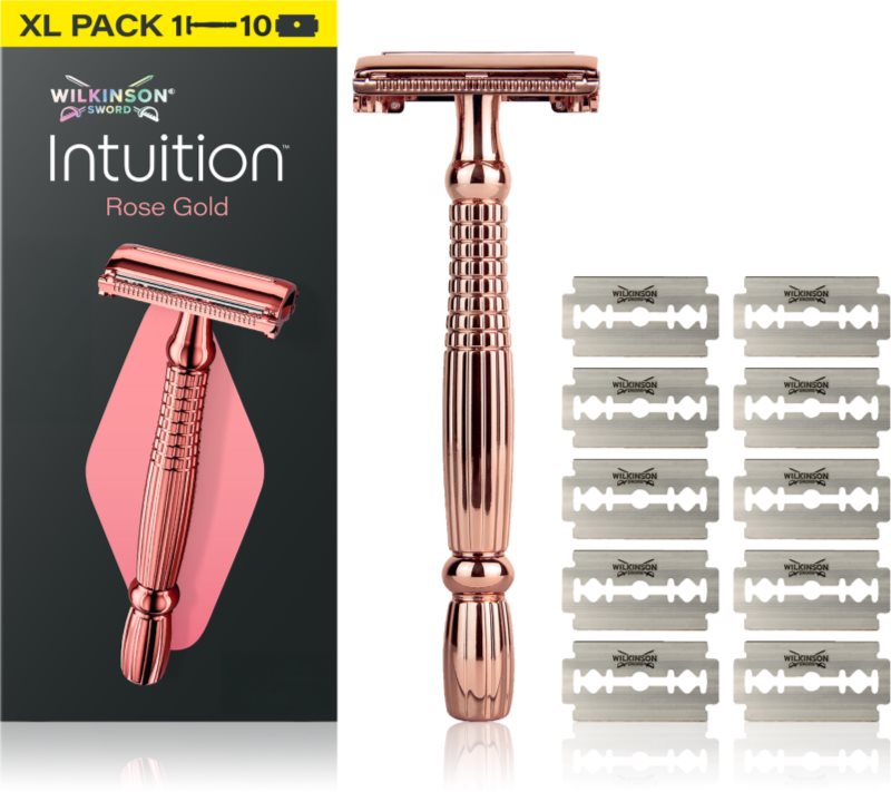 Wilkinson Sword Intuition Rose Gold Aparat de ras + rezervă lame 9 bucati