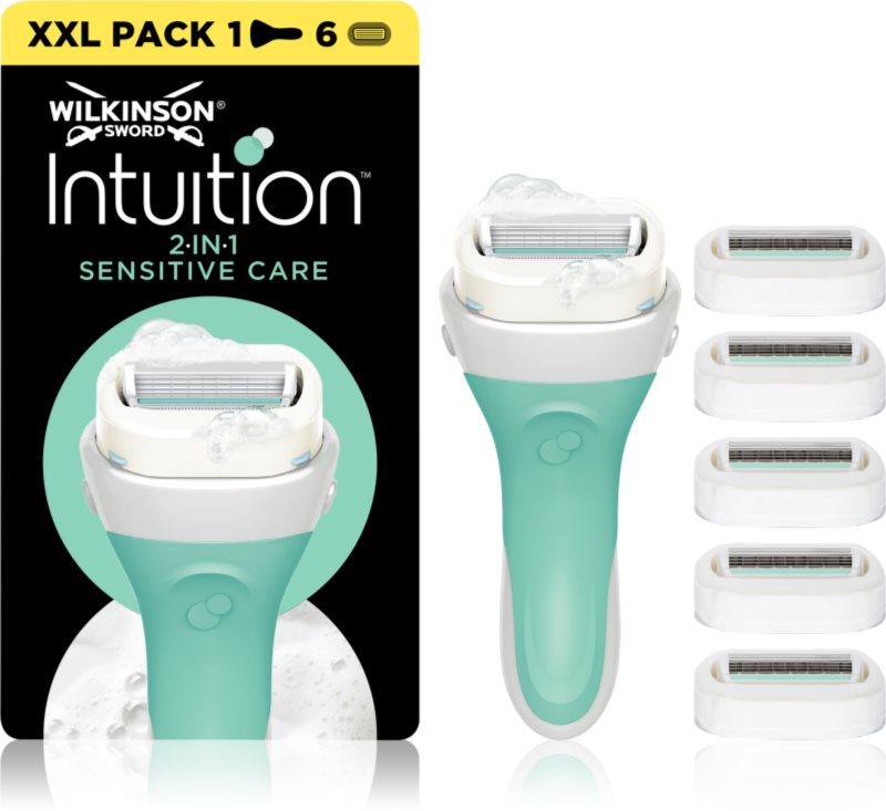 Wilkinson Sword Intuition 2in1 Soap & Shave Sensitive aparat de ras + rezervă 6 bucati