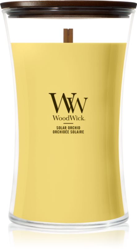 Woodwick Solar Orchid lumânare parfumată cu fitil din lemn
