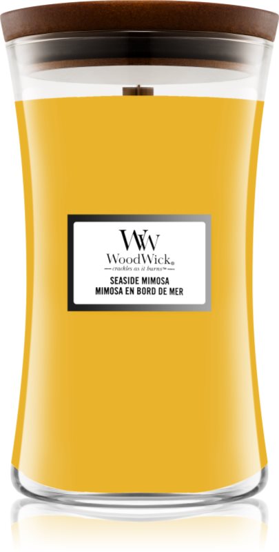 Woodwick Seaside Mimosa lumânare parfumată cu fitil din lemn 609.5 g