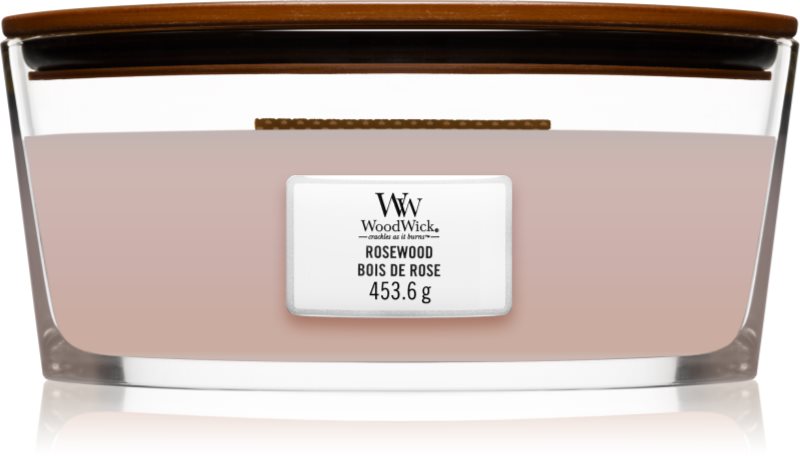 Woodwick Rosewood lumânare parfumată  cu fitil din lemn (hearthwick) 453.6 g