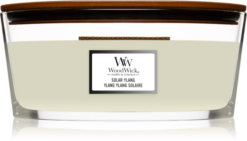 Woodwick Solar Ylang lumânare parfumată  cu fitil din lemn (hearthwick) 453.6 g