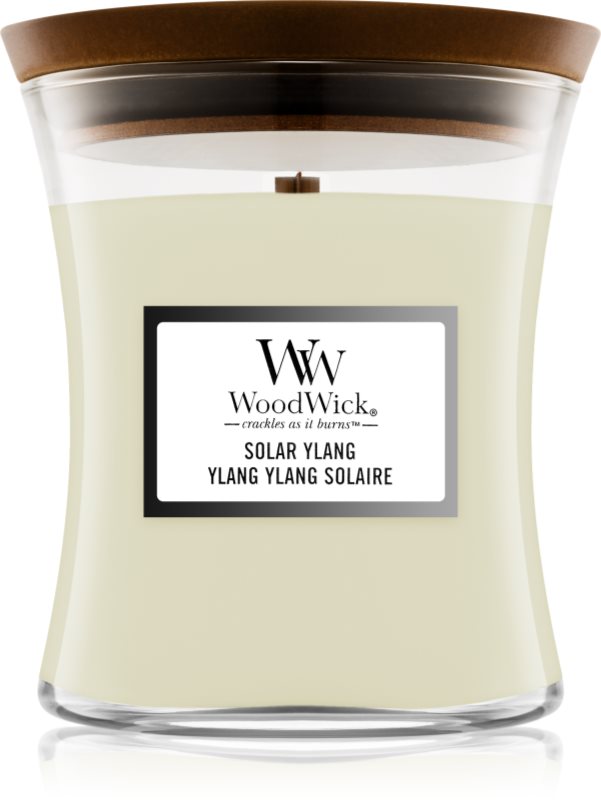 Woodwick Solar Ylang lumânare parfumată cu fitil din lemn