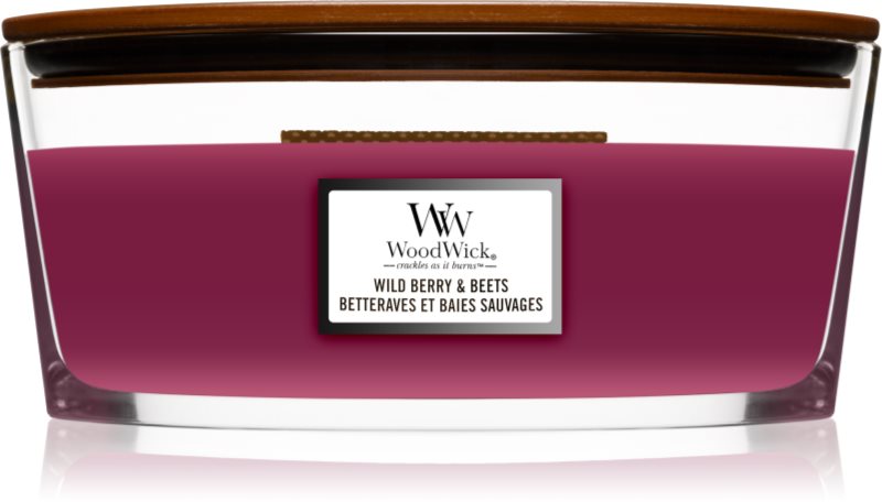 Woodwick Wild Berry & Beets lumânare parfumată cu fitil din lemn (hearthwick) 453,6 g