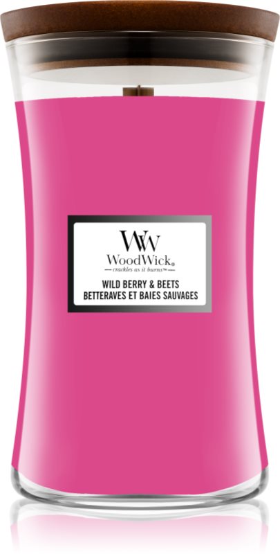 Woodwick Wild Berry & Beets lumânare parfumată cu fitil din lemn 609.5 g