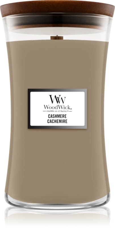 Woodwick Cashmere lumânare parfumată cu fitil din lemn