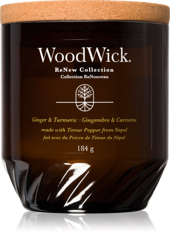 Woodwick Ginger & Turmeric lumânare parfumată cu fitil din lemn