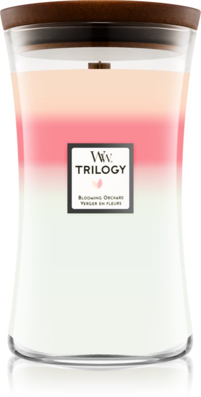Woodwick Trilogy Blooming Orchard lumânare parfumată