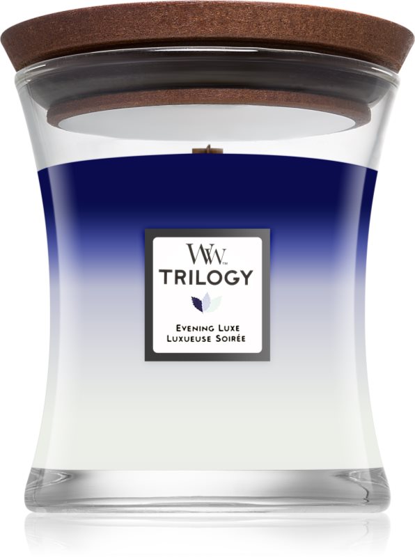Woodwick Trilogy Evening Luxe lumânare parfumată 275 g