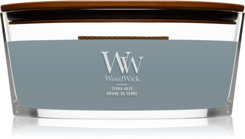 Woodwick Terra Haze lumânare parfumată cu fitil din lemn (hearthwick) 453 g
