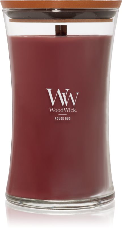 Woodwick Opulent Wood Rouge Oud lumânare parfumată cu fitil din lemn