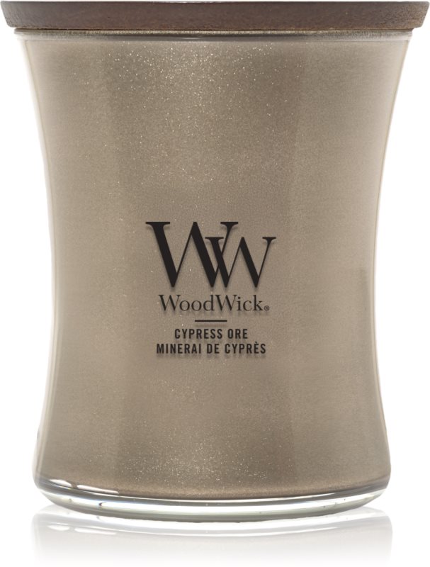 Woodwick Precious Metals Cypress Ore lumânare parfumată 275 g