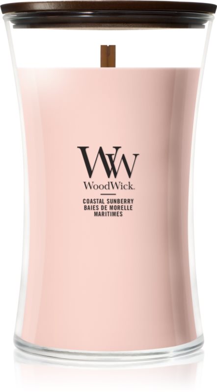 Woodwick Coastal Sunberry lumânare parfumată cu fitil din lemn
