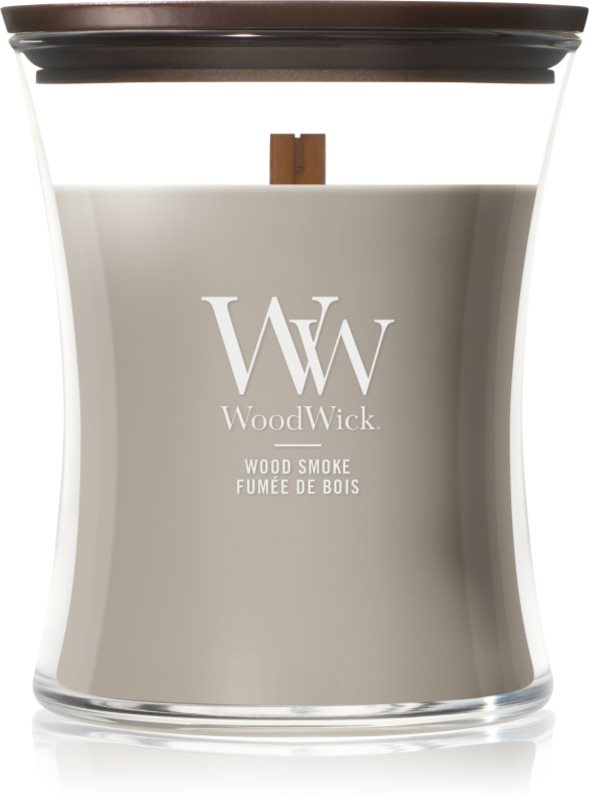 Woodwick Wood Smoke lumânare parfumată cu fitil din lemn 275 g