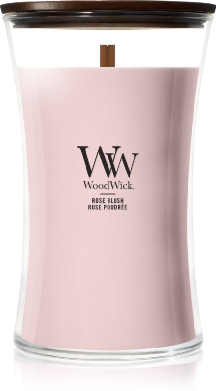 Woodwick Rose Blush lumânare parfumată cu fitil din lemn