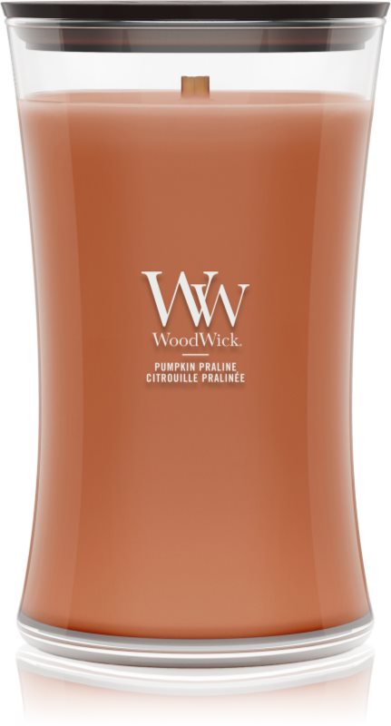 Woodwick Pumpkin Praline lumânare parfumată cu fitil din lemn