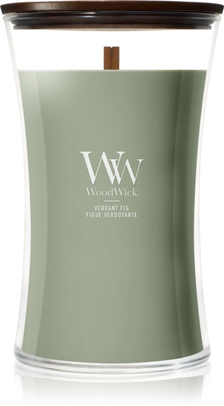 Woodwick Verdant Fig lumânare parfumată cu fitil din lemn
