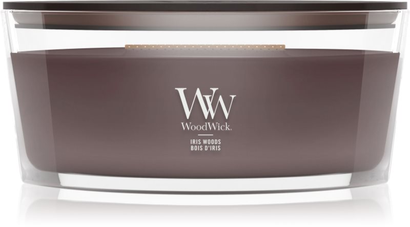 Woodwick Iris Woods lumânare parfumată cu fitil din lemn 453.6 g