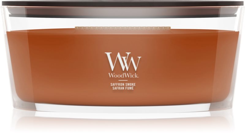 Woodwick Saffron Smoke lumânare parfumată cu fitil din lemn 453.6 g