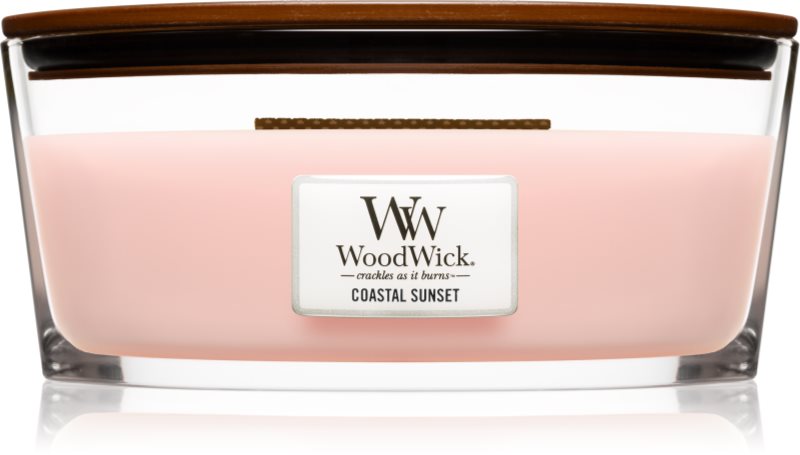 Woodwick Coastal Sunset lumânare parfumată cu fitil din lemn (hearthwick) 453 g