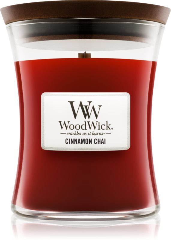 Woodwick Cinnamon Chai lumânare parfumată cu fitil din lemn