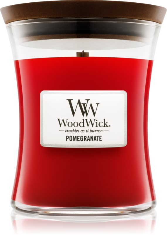 Woodwick Pomegranate lumânare parfumată cu fitil din lemn 275 g