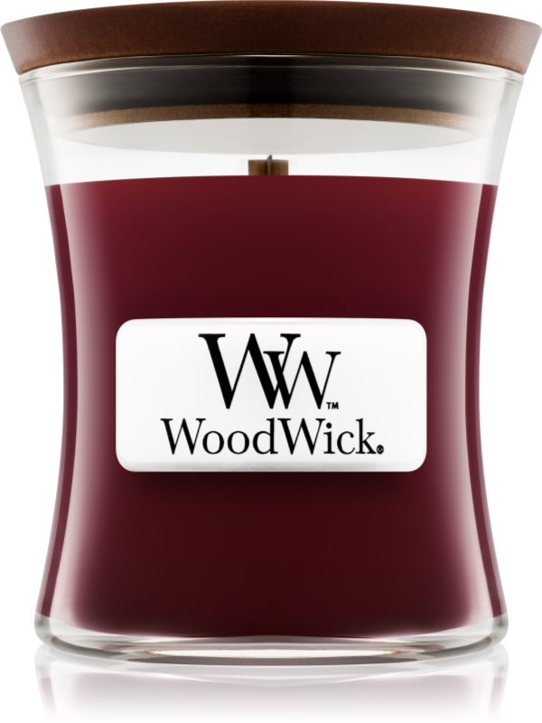 Woodwick Black Cherry lumânare parfumată cu fitil din lemn