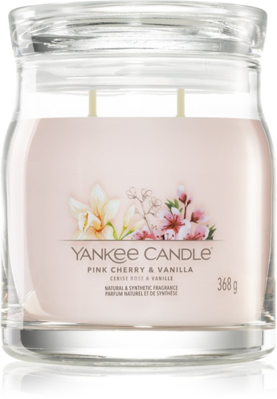 Yankee Candle Pink Cherry & Vanilla lumânare parfumată Signature 368 g