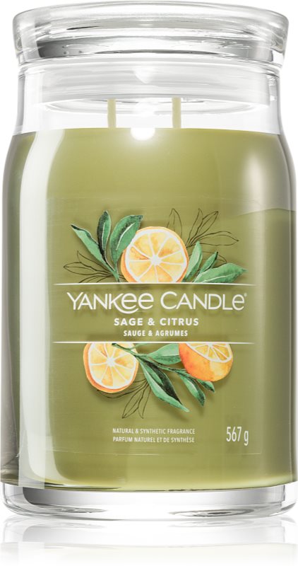 Yankee Candle Sage & Citrus lumânare parfumată Signature 567 g