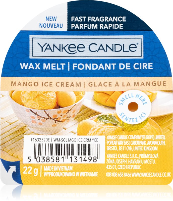 Yankee Candle Mango Ice Cream ceară pentru aromatizator 22 g