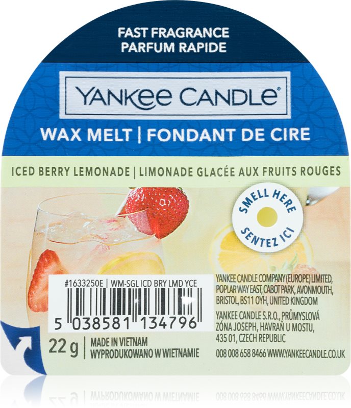 Yankee Candle Iced Berry Lemonade ceară pentru aromatizator 22 g