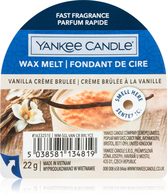 Yankee Candle Vanilla Crème Brûlée ceară pentru aromatizator 22 g