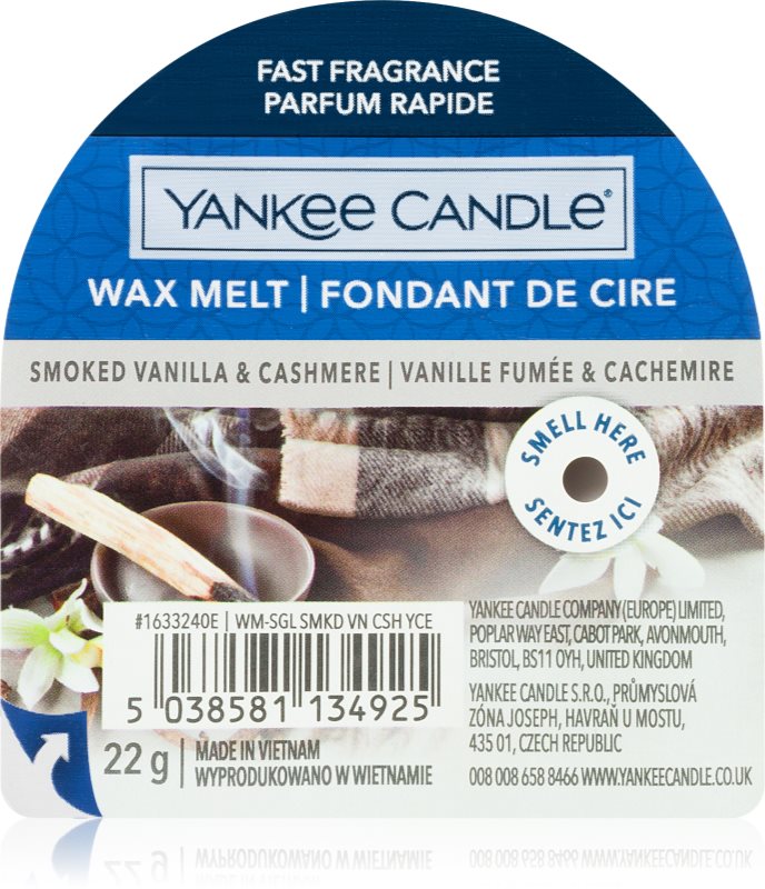 Yankee Candle Smoked Vanilla & Cashmere ceară pentru aromatizator 22 g