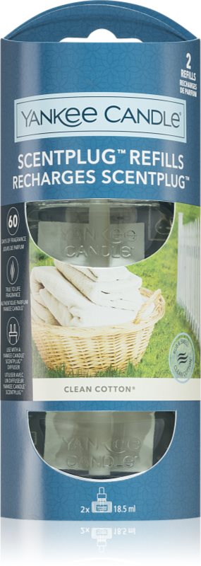 Yankee Candle Clean Cotton rezervă pentru difuzorul electric 2x18,5 ml