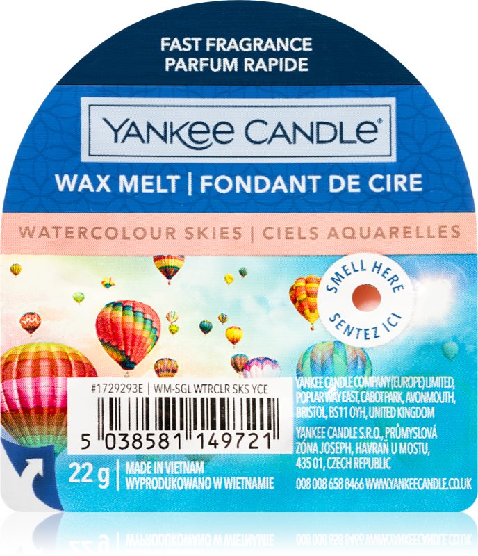 Yankee Candle Watercolour Skies ceară pentru aromatizator 22 g