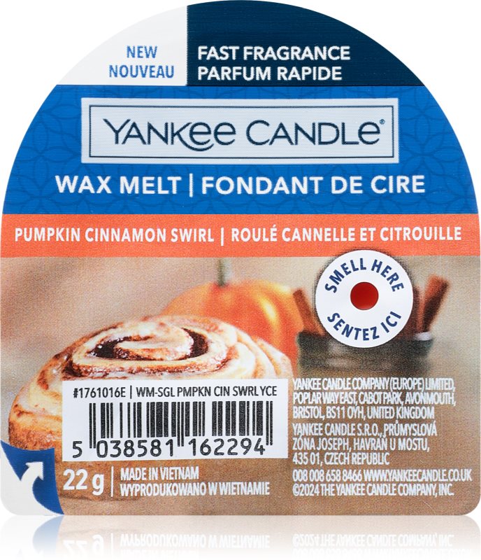 Yankee Candle Pumpkin Cinnamon Swirl ceară pentru aromatizator 22 g
