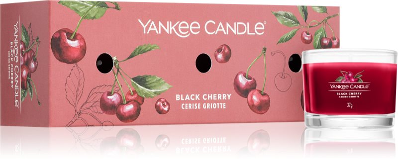 Yankee Candle Black Cherry set cadou 3x37 g