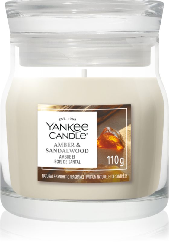 Yankee Candle Amber & Sandalwood lumânare parfumată Signature 110 g