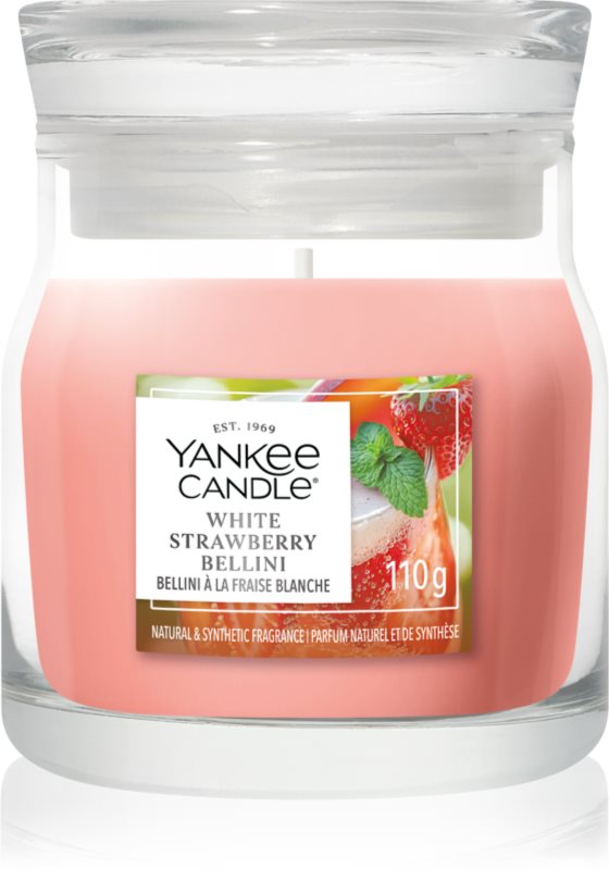 Yankee Candle White Strawberry Bellini lumânare parfumată Signature 110 g
