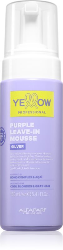 Yellow Professional Silver Purple Leave-In Mousse spumă de păr neutralizeaza tonurile de galben 160 ml